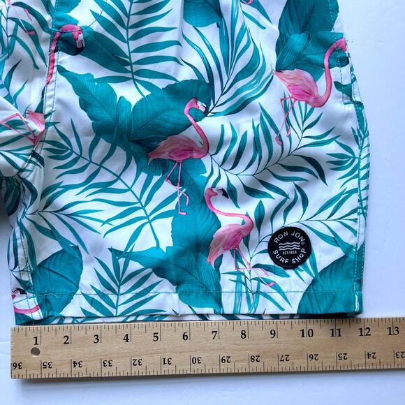 Endless Summer Ron Jon Flamingo Tropical Board Shorts Swim Suit Trunks Surf M - Picture 15 of 15